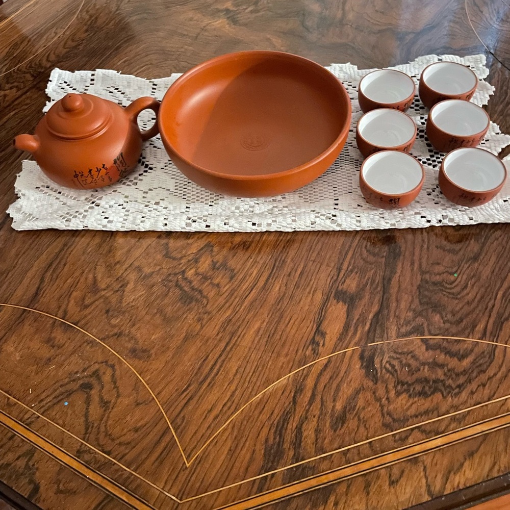 Yixing Zhusha Lidded teapot and 6 cups 1bowl Gongfu Tea set. - Picture 2 of 10